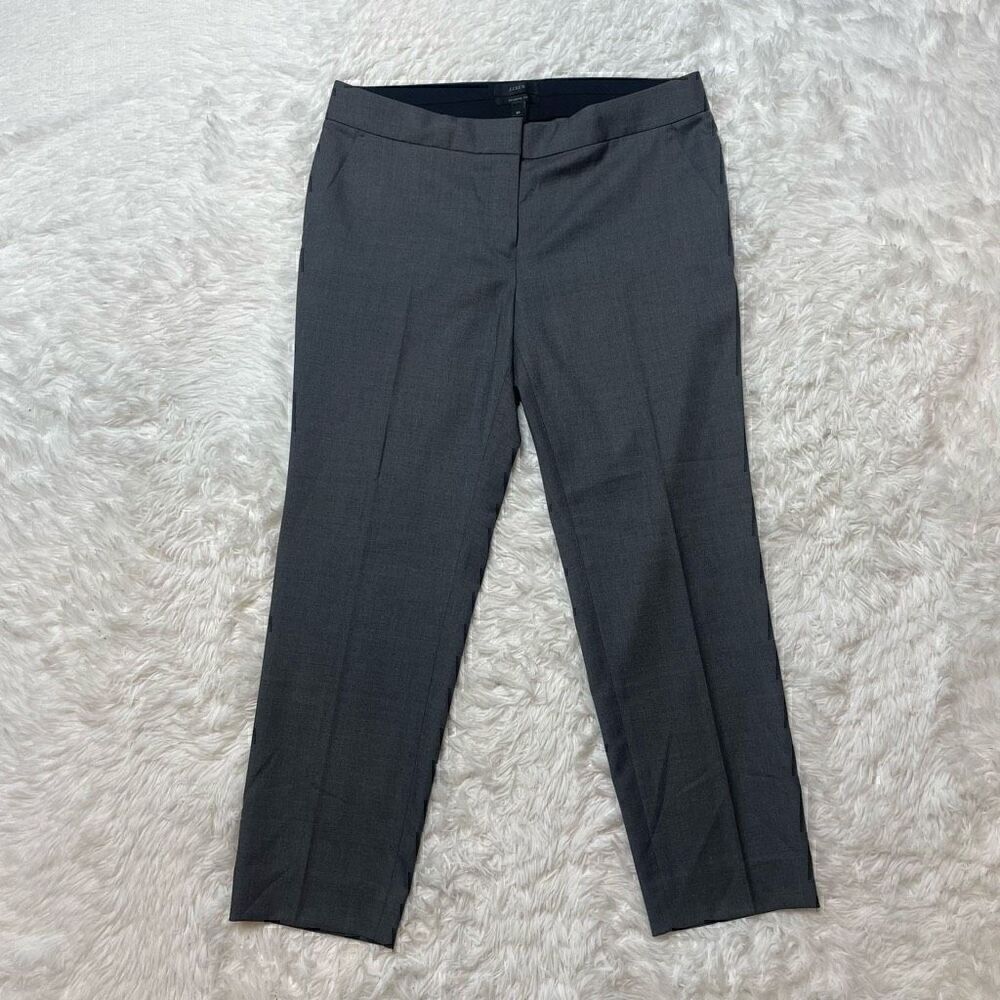 J Crew Favorite Fit Pants Size 8 P Trousers 100% Wool Tapered Crop